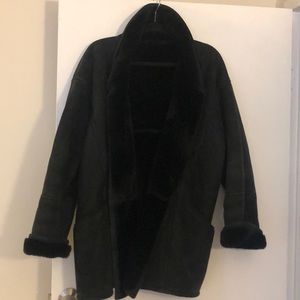 Vintage Searle Blatt Women Shearling Sheepskin Black Jacket/Coat M/MP